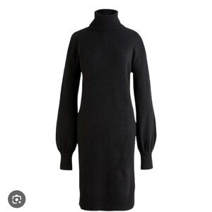 J.Crew Black Turtleneck Sweater Dress in Supersoft Yarn, Size XL. Pre Loved.